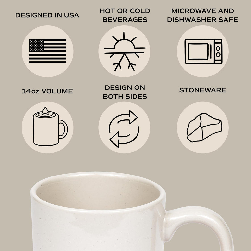 Sweet Water Decor Strong and Courageous Stoneware Coffee Mug | Mom Mug | Novelty Coffee Mugs | Microwave & Dishwasher Safe | 14oz Coffee Cup | Inspirational Gifts