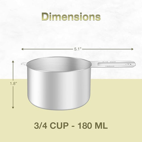 1PCS 3/4Cup (180ml, 6oz) Measuring Cup, Etched Inner Scale Measure Scoop