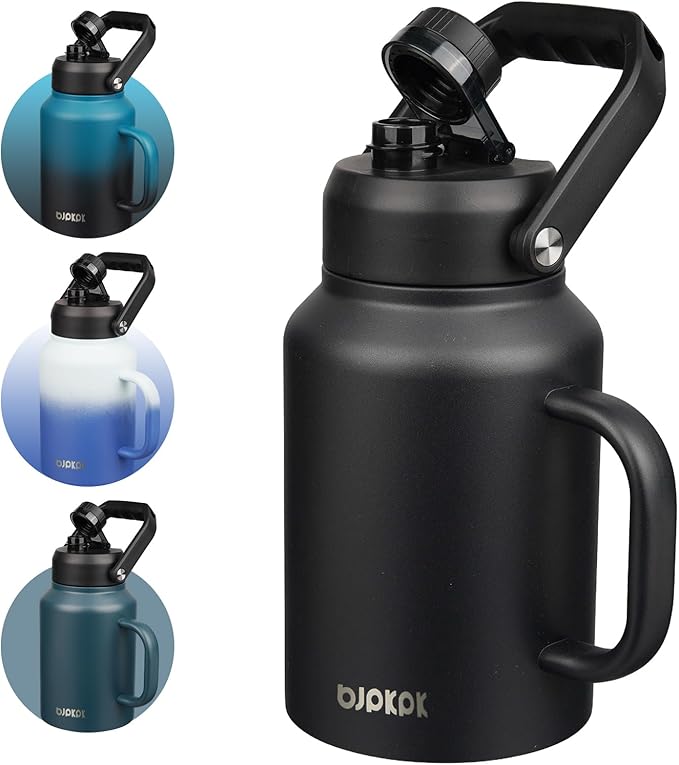 BJPKPK 64oz Insulated Water Bottle, Stainless Steel Vacuum Jug with Handle