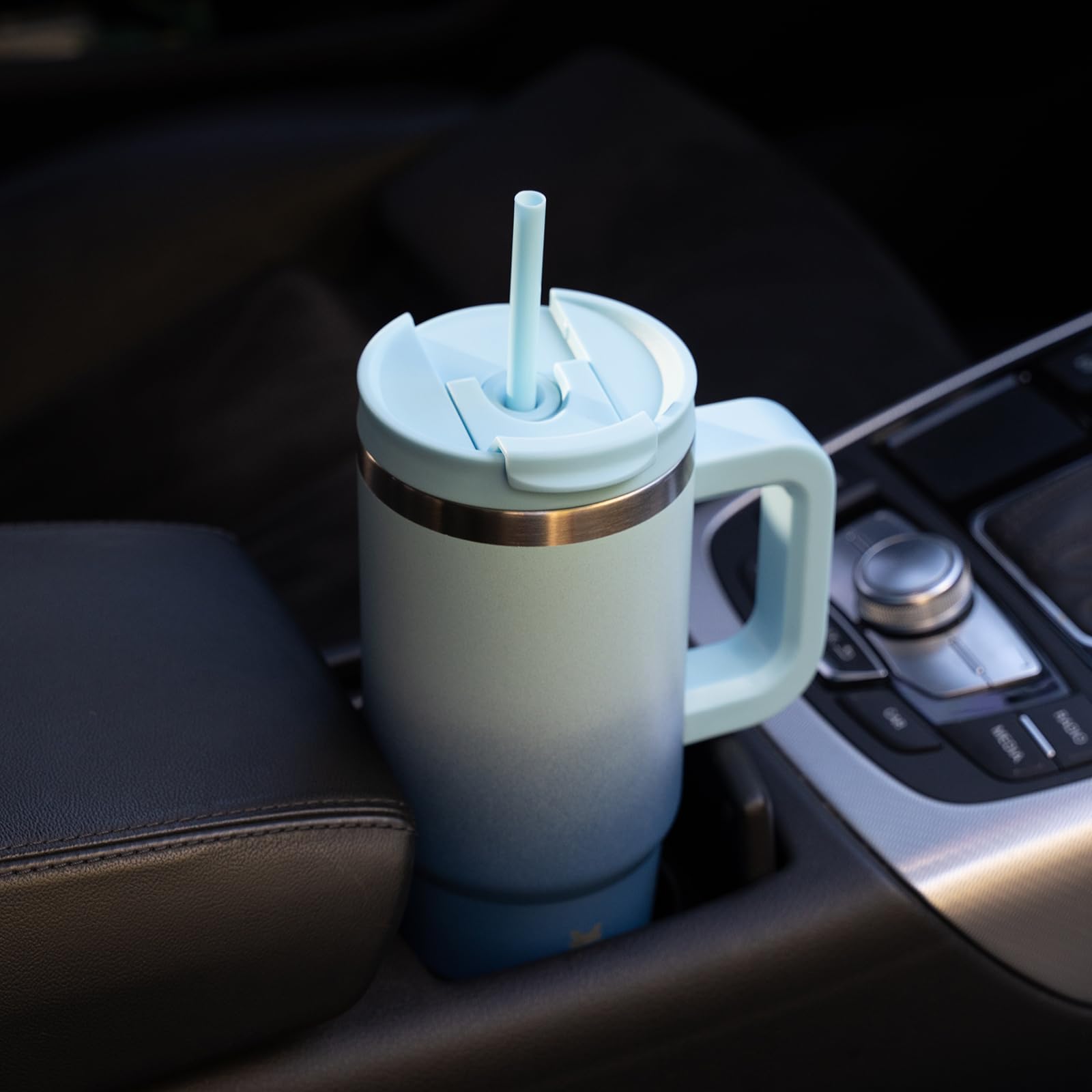 BJPKPK 30 oz Insulated Tumbler with Handle & Straw, Stainless Steel