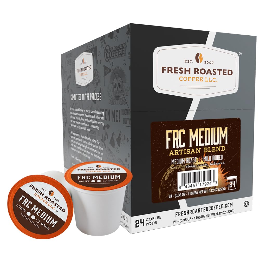 Fresh Roasted Coffee, Organic Bali Blue Moon K-Cup Pods for Keurig Brewers, Medium Roast, USDA Organic, Kosher, 24 Count (Pack of 3)