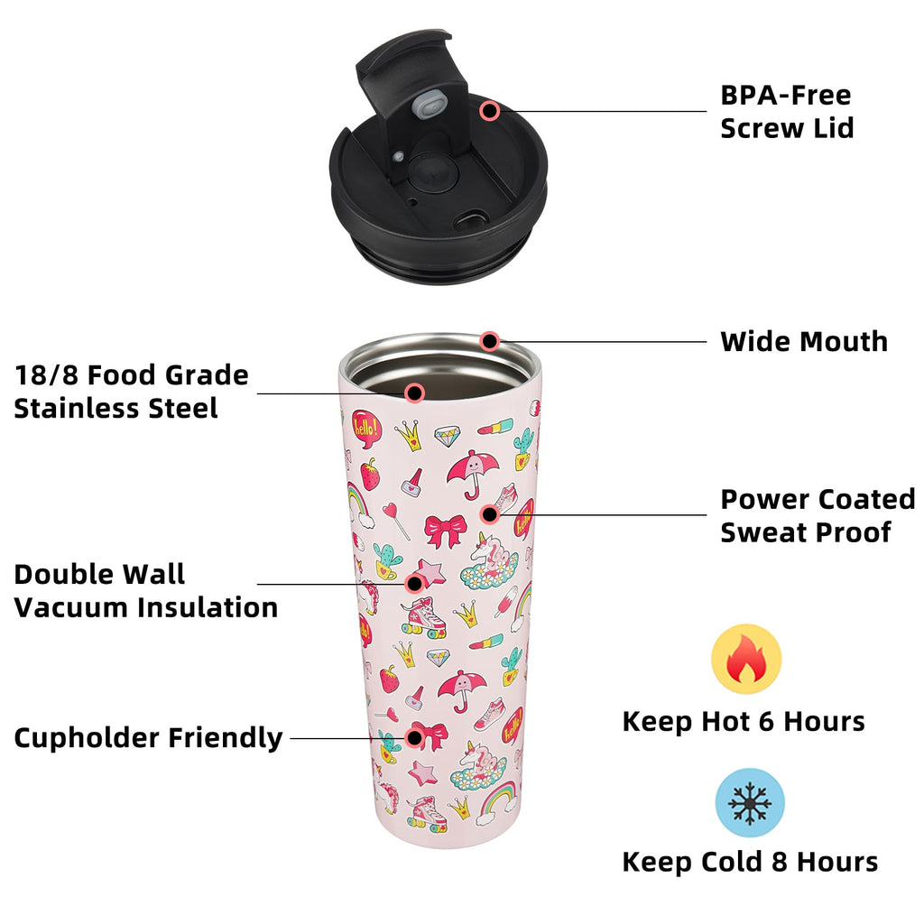 BJPKPK 34oz Coffee Tumbler with Straw, Insulated Stainless Steel Cup