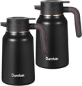 Carafes for Hot Liquids 51 oz - 12 Hour Stainless Steel Thermal Coffee Carafe-Insulated Coffee Carafes For Keeping Hot/Cold Coffee, Tea, Water, 1.5 Liter Beverage Dispenser(2 Black)