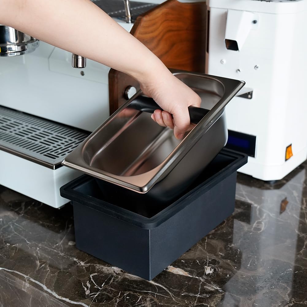 watchget Large Stainless Steel Espresso Knock Box for Coffee Grounds