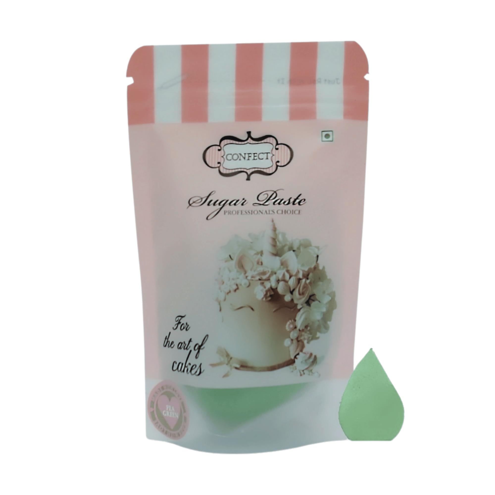 Confect Pea Green Fondant for Cake Decorating | Smooth & Ready-to-Use Icing for Christmas Cakes, Cupcakes & Holiday Treats | Vegan, Gluten-Free, Nut-Free, Palm Oil-Free – 8.8 Oz