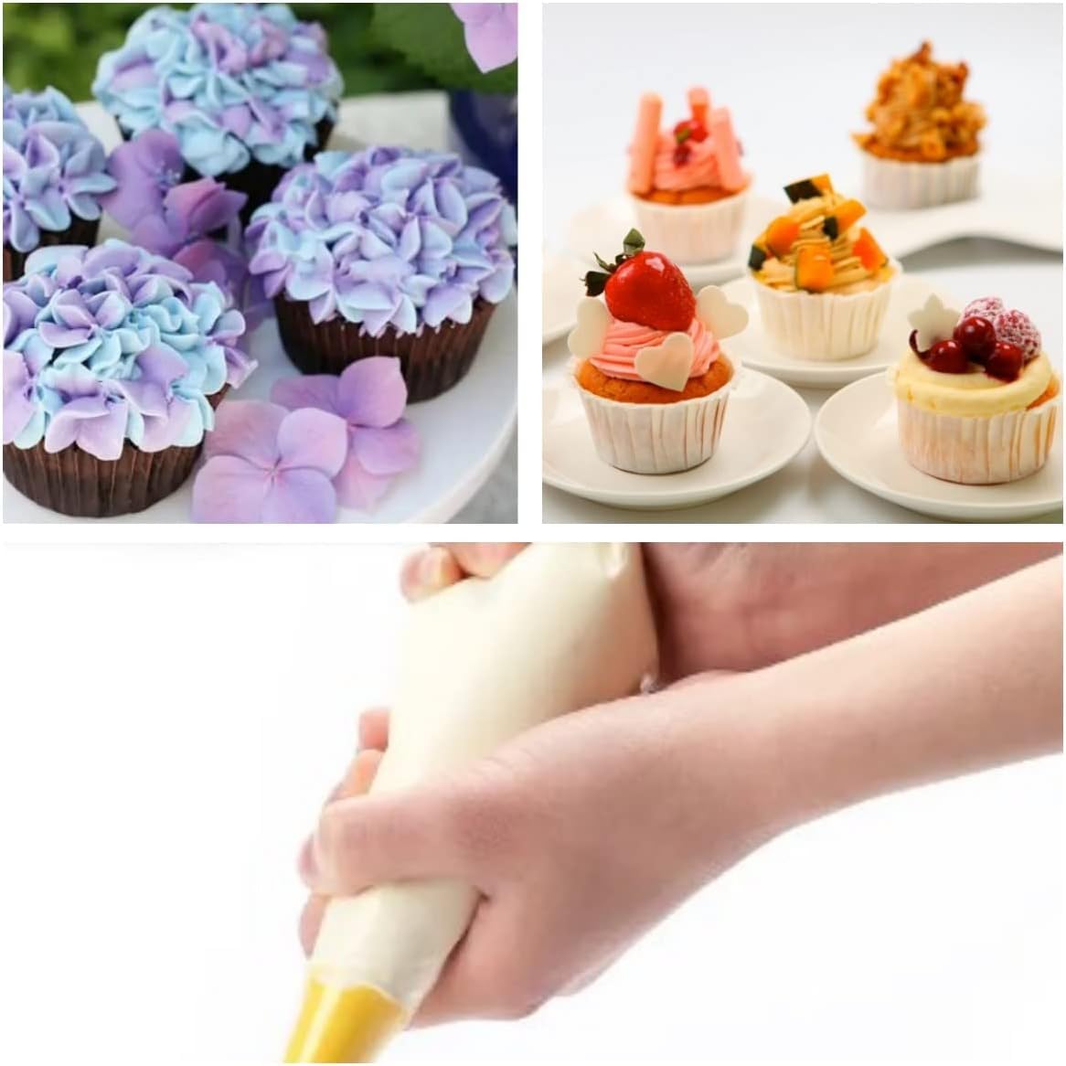 23 inch Frosting Piping Bag Disposable, AMBESTAR 200 Pieces Professional Clear Huge Thickened Cake Decorating Bag for Cream Frosting, Cakes and Cookies Decoration, Baking Lovers Accessories