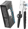 Commercial Can Opener,Stainless Steel Heavy Duty Hand Crank Can Openers with Comfortable Extra-long Handles,Ergonomic Design,Black
