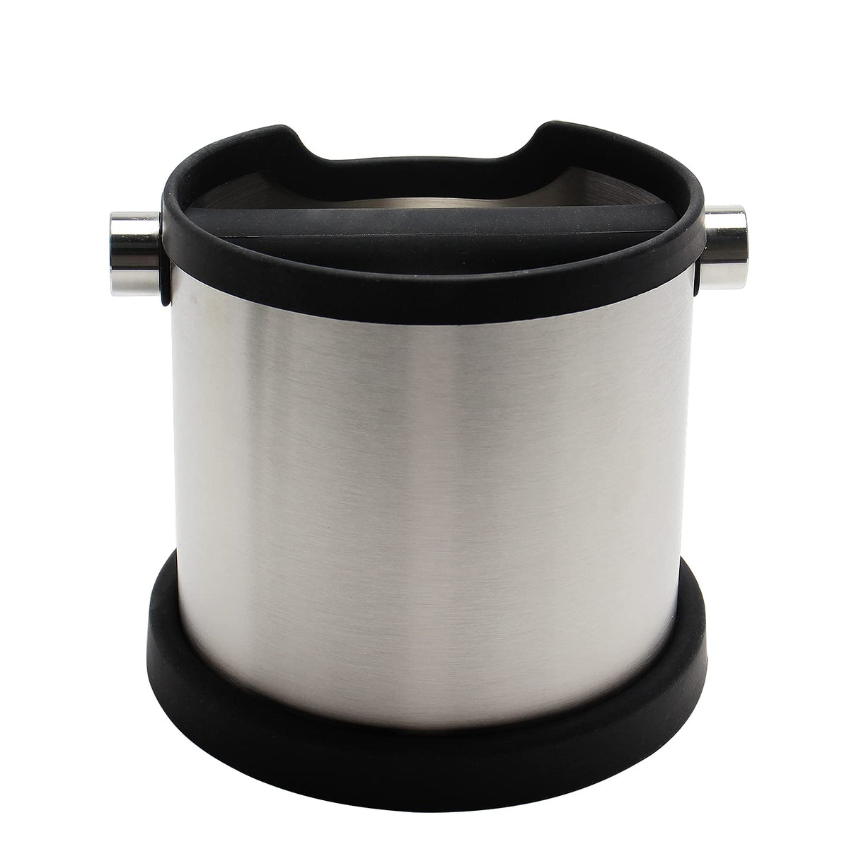 DIBTSA Espresso Knock Box, Capacity 60.8oz/1800ML Stainless Steel Coffee Grounds Container Waste Bin Coffee Tools for Barista and Non-slip Base (Silver)