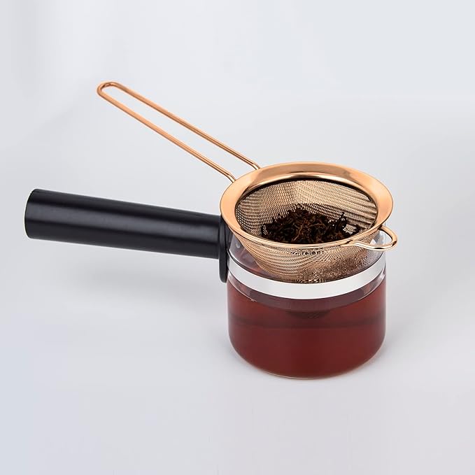 2 Pack Stainless Steel Small Food Strainer, Fine Mesh Sieve with Long Handle, Cocktail Strainer For Cocktails, Tea Herbs, Coffee & Drinks, Rust Proof & Great as Tea Strainer, 3.5inch