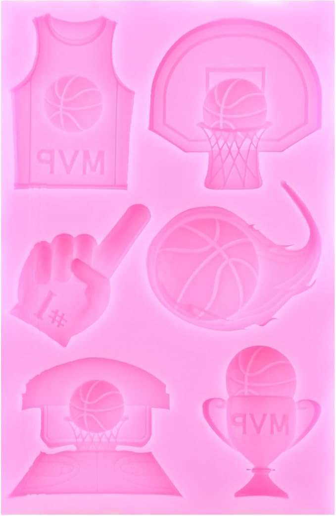 Mujiang Basketball Silicone Molds Sports Fondant Mold For Cake Decorating Cupcake Topper Candy Chocolate Resin Sugar Gum Paste Set Of 3