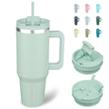 BJPKPK 40 oz Insulated Tumbler with Handle & Straw, Stainless Steel