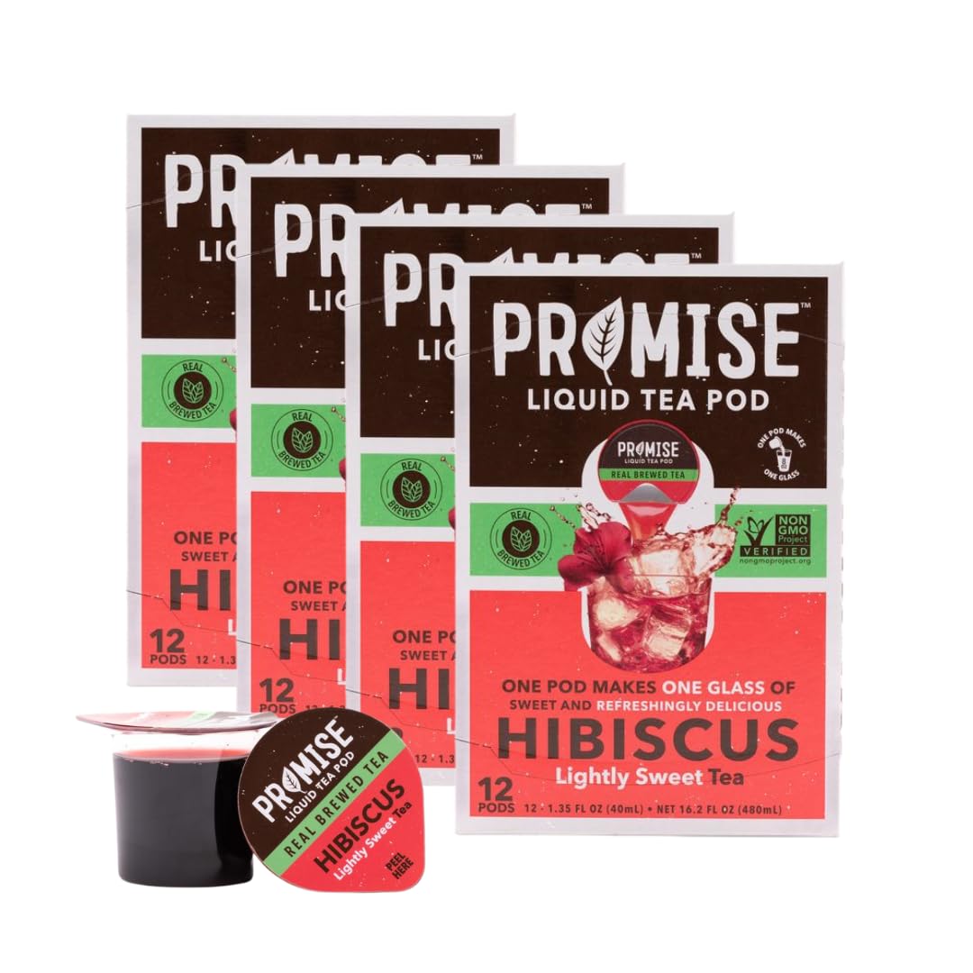 Promise Tea by Java House - Cold-Brewed Tea Concentrate Pods - Ethically Sourced - Hibiscus Lightly Sweet Tea - Pack of 48