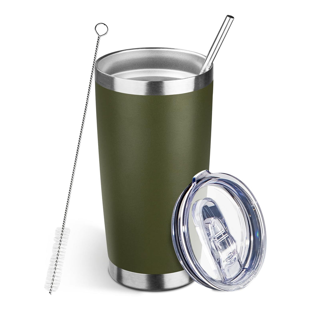 DIW 20oz Insulated Tumbler Travel Coffee Mug with Lid Straw(Navy Blue,1)