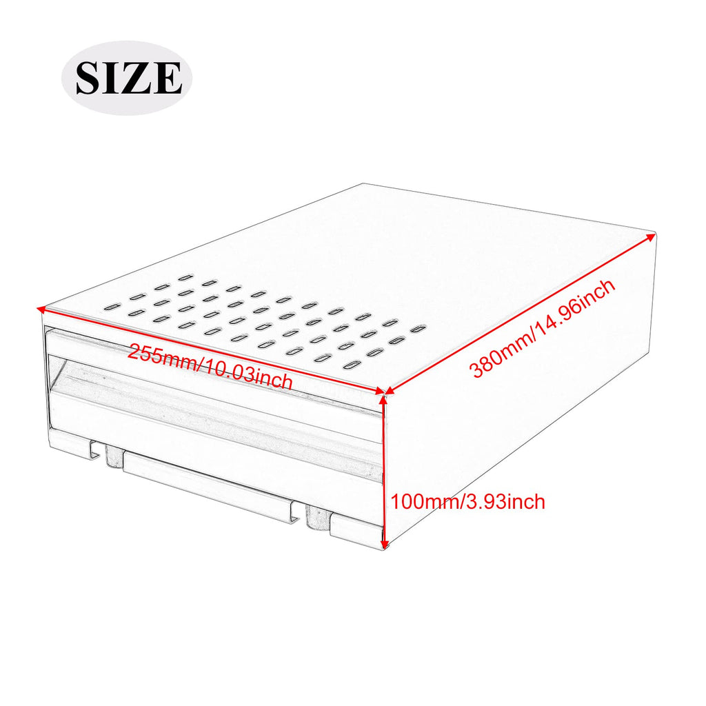 DIBTSA Large Size Espresso Coffee Knock Box Drawer, Stainless Steel Pull-Out Style Coffee Grounds Powder Container Bin for Cafes Restaurant Home Bar, 14.96 x 10.03 x 3.93 inch (Red)