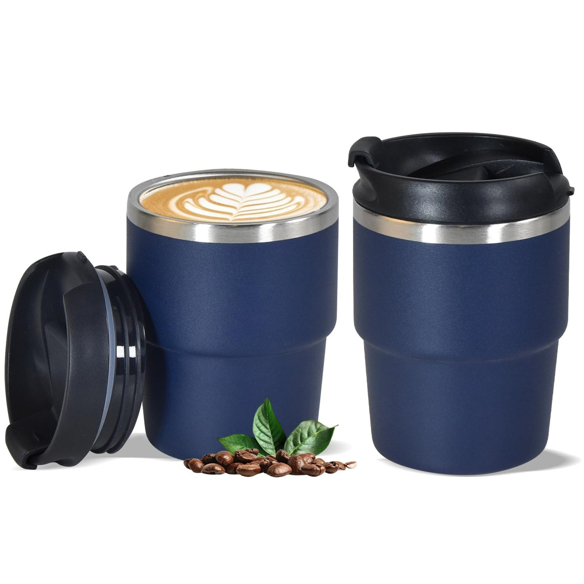 CHLJAR Espresso Cups, 6oz Insulated Espresso Cup Set of 2, Espresso Shot Cups, Stainless Steel Espresso Glasses, Stackable Mini Tumbler, Small Cup for Coffee