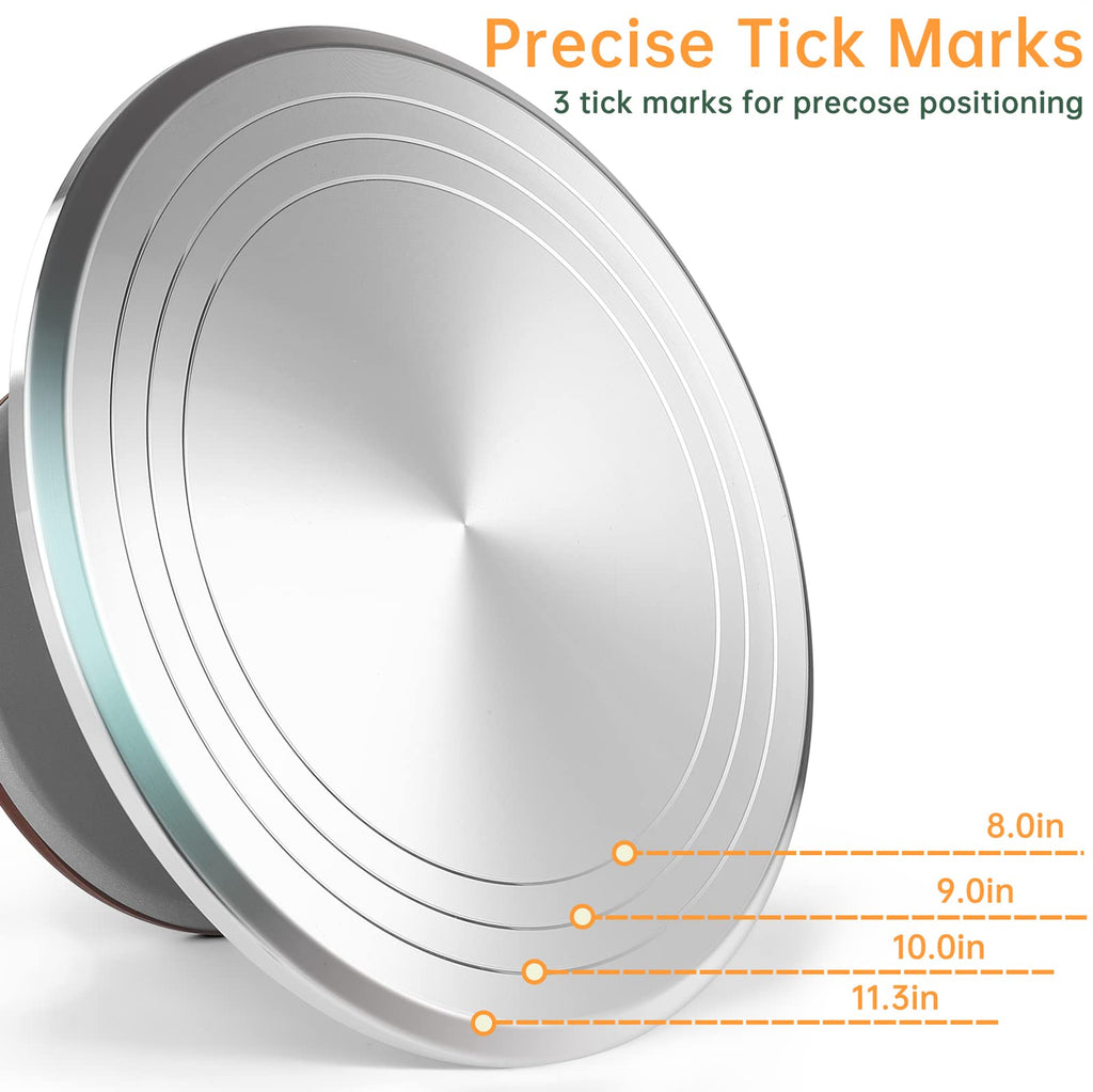 12 Inch Round Aluminum Tall Revolving Cake Decorating Stand,Cake Turntable, Rotating Cake Stand,Cake Spinner Turntable for Decorating,Cake Turntable for Decorating,Professional Cake Decorat Spin Kit