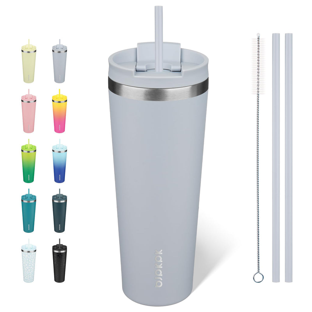 BJPKPK 26 oz Coffee Tumbler with Straw, Insulated Stainless Steel Cup