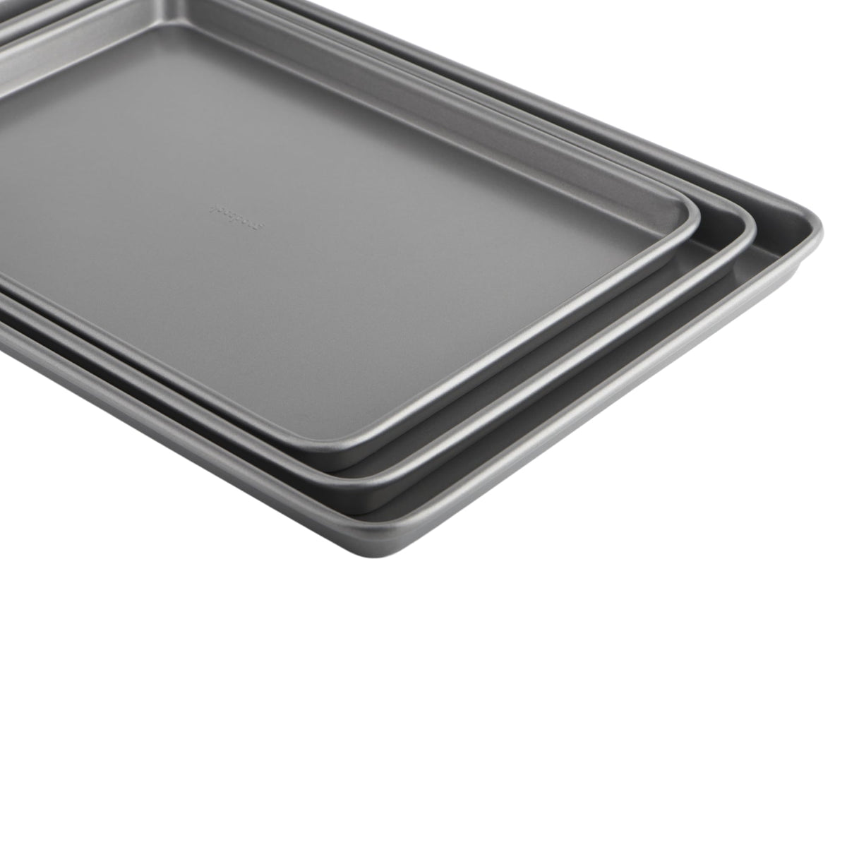 GoodCook Everyday Nonstick Baking Sheet Set, 3 Pack Includes Small (13×9) Medium (15×1) and Large (17×11) Pans Carbon Steel Construction Cookie Sheets Bakeware Set, Gray