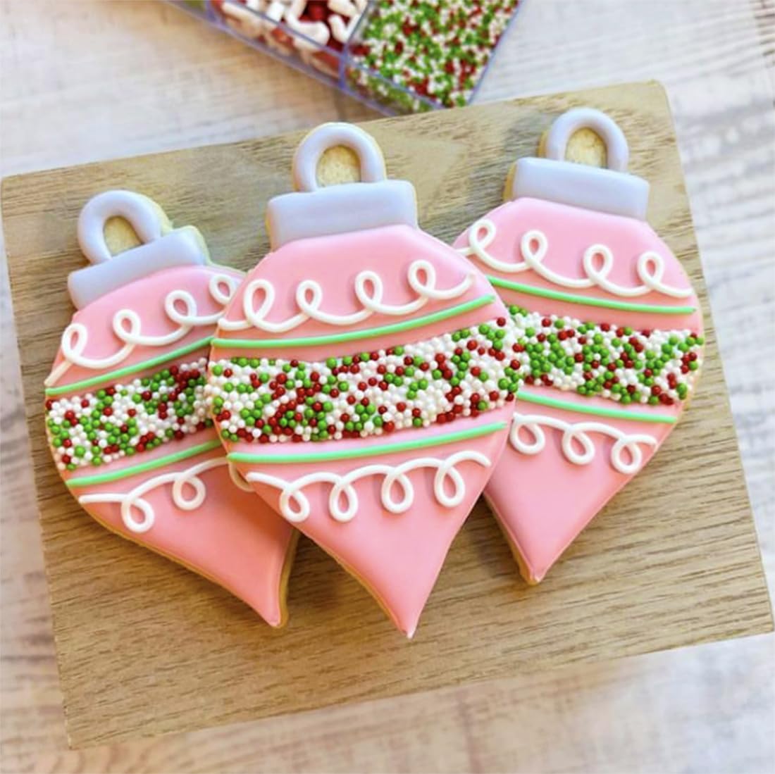 Kanehosi Christmas Ornament Cookie Cutters 8Pcs, Large Cookie Cutters Sturdy Stainless Steel Fondant Dough Cutters for Baking Christmas Decoration