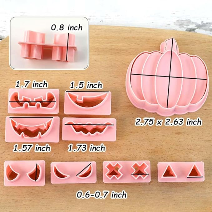 Mini Pumpkin Cookie Cutters, DIY 3d Halloween Raised Design Cookie Stamps, Cookie Cutter Set suitable for Frosting Decoration, Mini Gingerbread Pie Molds, Day of The Dead Decorations (Pumpkin)