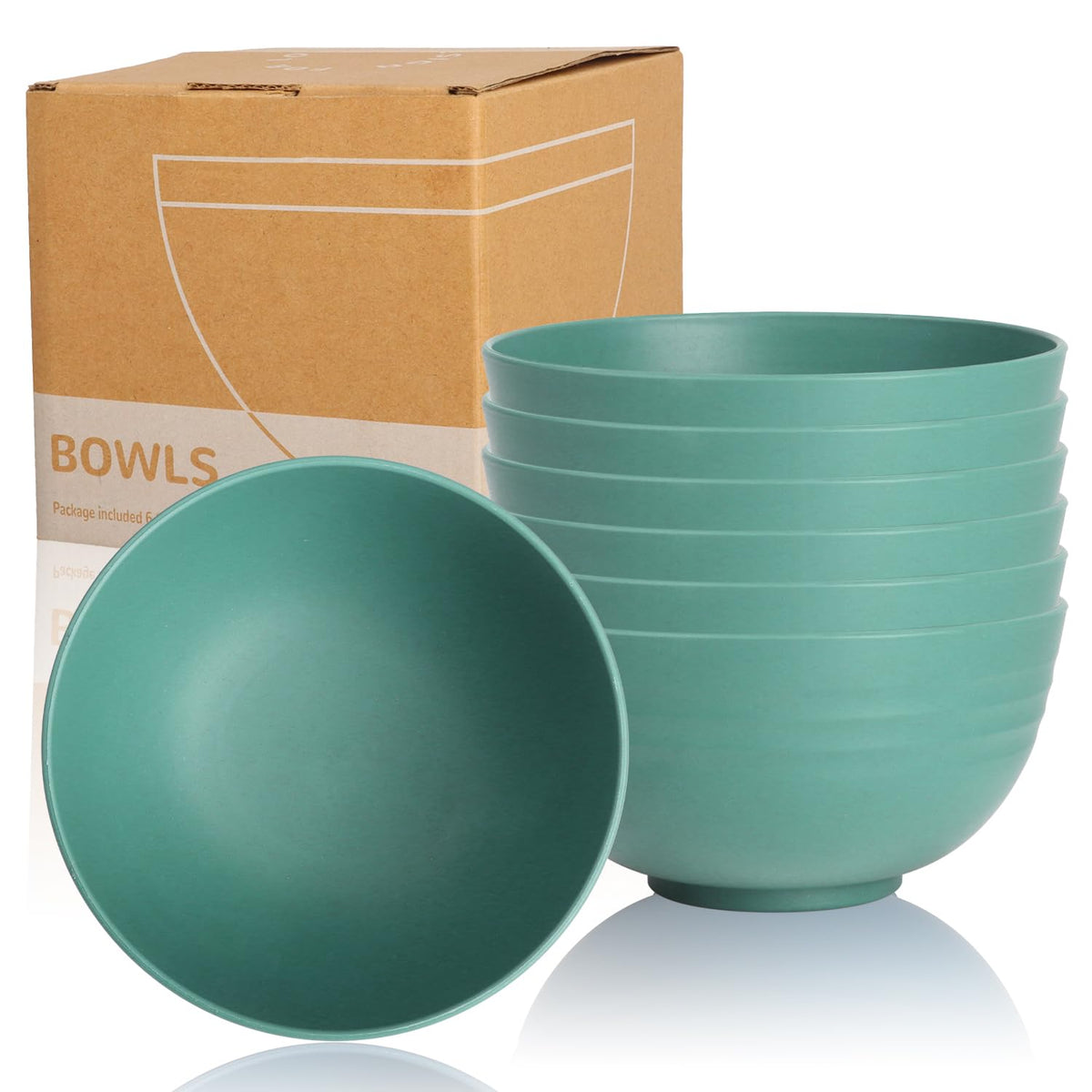 Wrova Mini Wheat Straw Bowls Set of 6, Unbreakable Snack Bowls for Kids