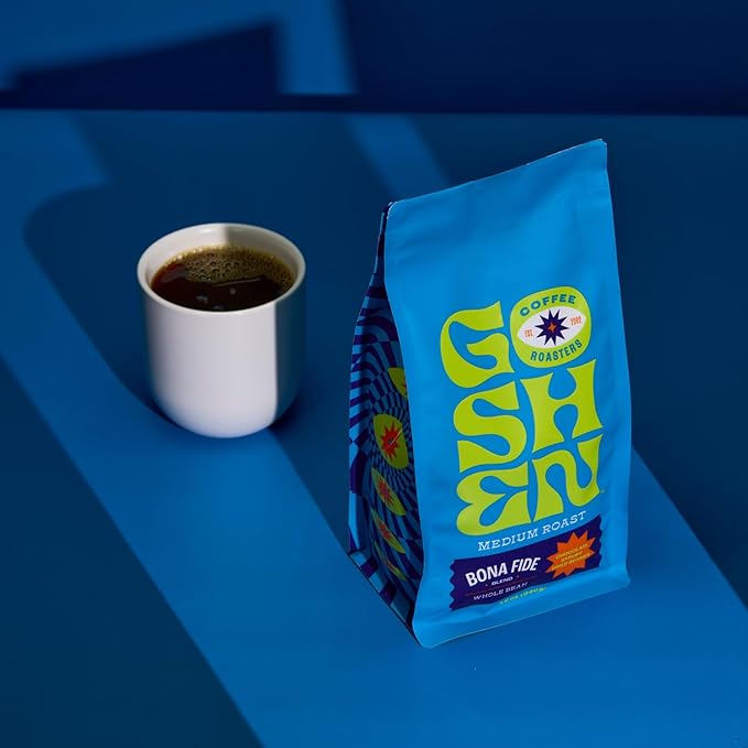 Goshen Coffee Roasters Whole Bean Bona Fide Blend | Medium Roast, Brewed or Espresso | Award-Winning, Natural and Washed | Chocolate, Syrupy, Dried Berry Flavors | 5 lb Bag