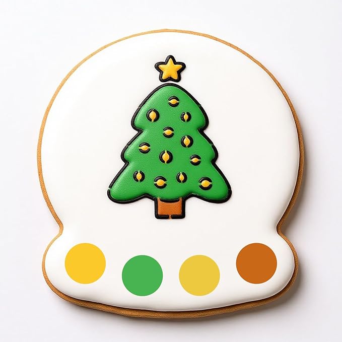 Snowglobe Cookie cutter and stencil set Winter Baking stencils and cutters bundle DIY Snowflake bakery decorating kit Christmas PYO Cookie cutter with stencils Royal Icing stencil (Snowglobe Set)