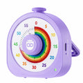 Visual Timer for Kids, Rechargeable Rainbow 60-Min/12-Hour Switchable Countdown Timer, Magnetic Timer with Pomodoro Mode, ADHD Time Management Tool for Classroom,Home with Silent Operation, Purple