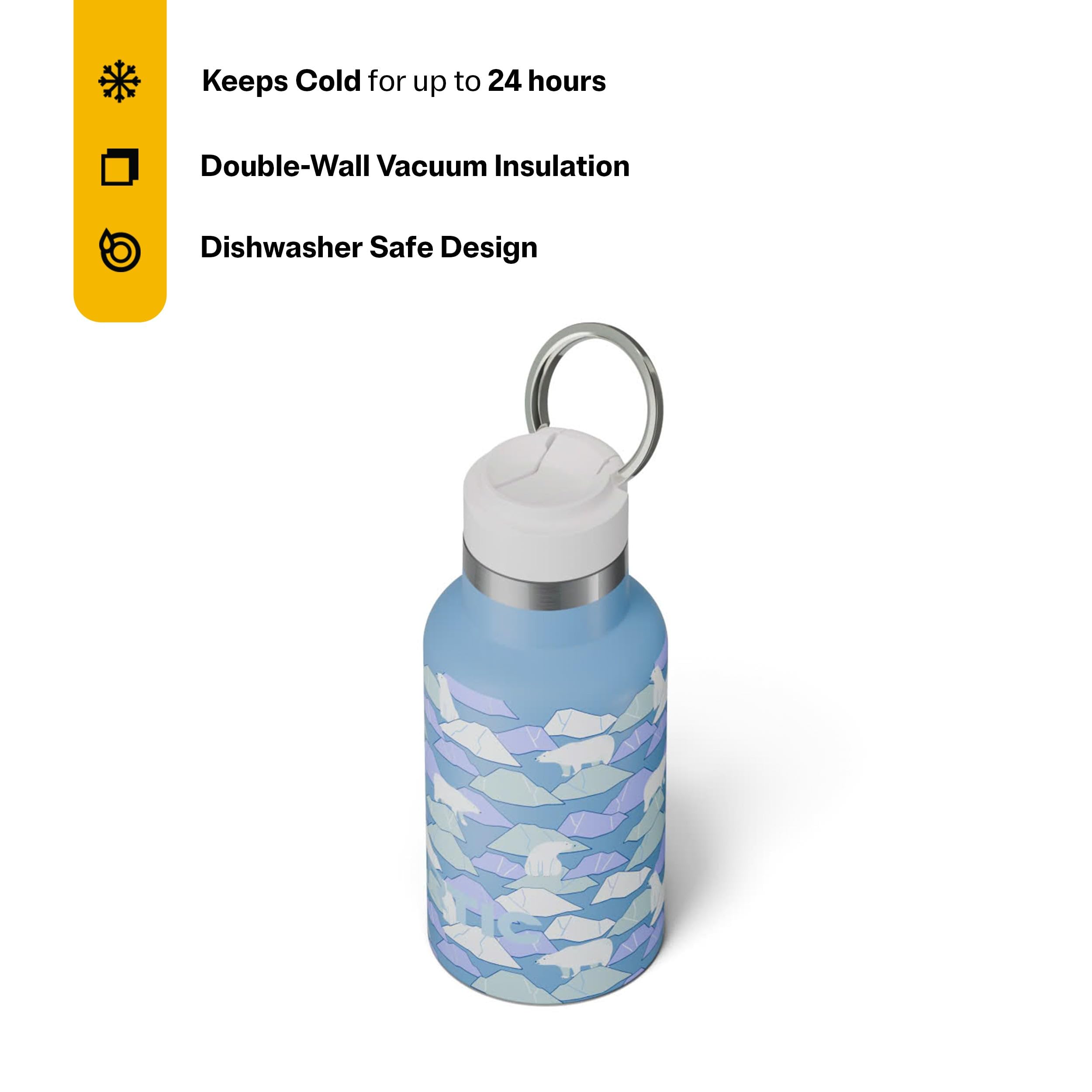 RTIC Little Journey Water Bottle with Straw, Ceramic Lined, Polar Ice