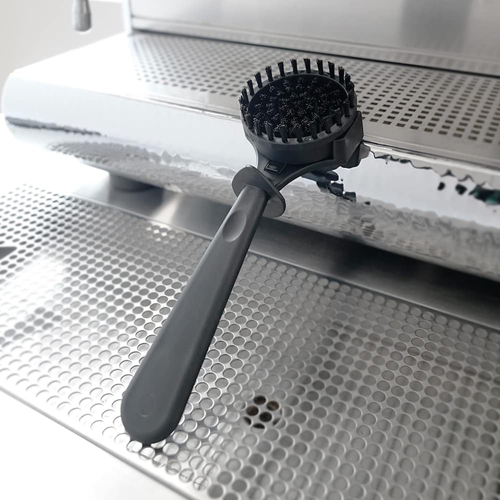 watchget Espresso Coffee Machine Cleaning Brush Grouphead Brush with 1 More Detachable Nylon Bristles Espresso Cleaning Bristle for 58mm Group Head