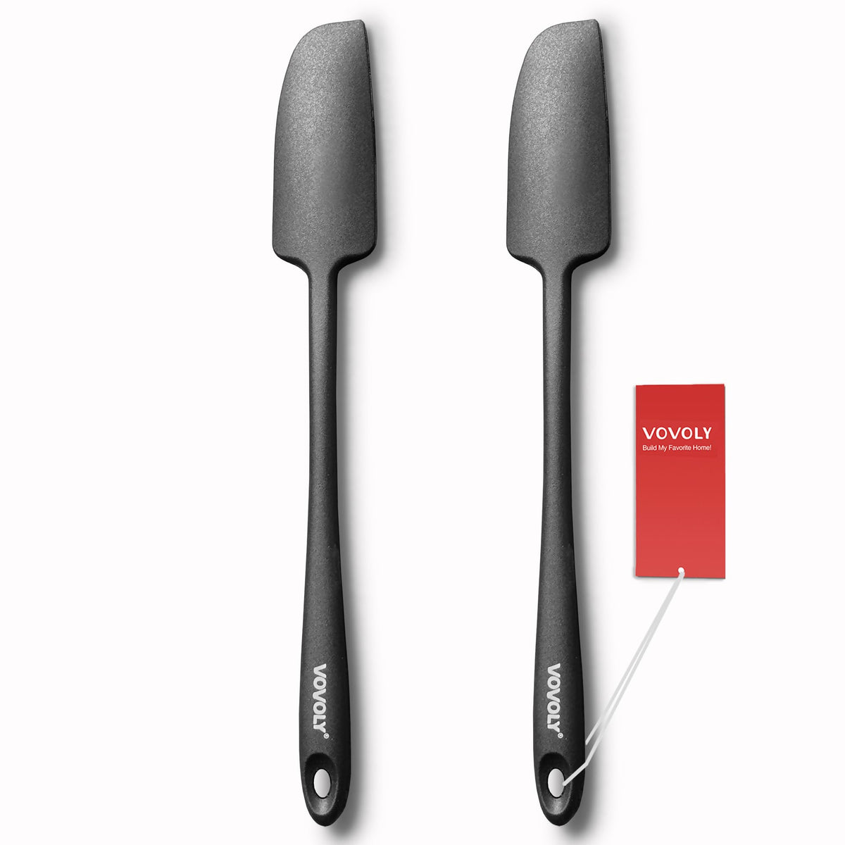 2-Pack Vovoly Silicone Jar Spatulas, Small Seamless Design Rubber Scraper with Stainless Steel Core, Heat Resistant and Non-Stick Mini Spatula for Jars and Blenders, BPA Free,11 IN, Khaki