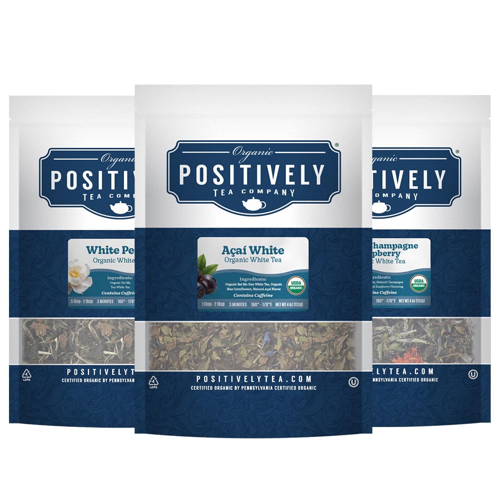 Positively Tea, Organic Dessert Tea Sampler, Loose Leaf, 4 Ounce, 3 Pack