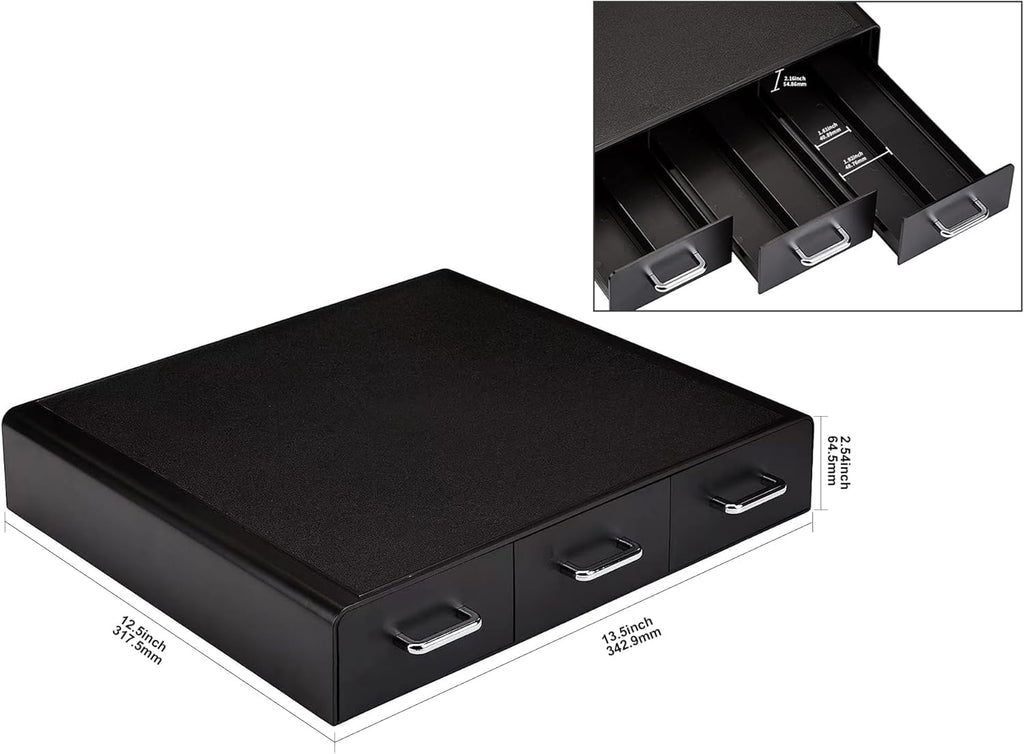 Amazon Basics K-Cup Compatible Coffee Pod Storage Drawer, 3 Easy-Open Drawers, 36 Pod Capacity, Black