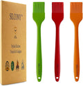 10" Silicone Pastry Basting BIG SIZE Brushes Heat Resistant BPA Free for BBQ Grill Barbecue & Kitchen Baking Cooking Marinating Oil Brushes Soft Bristles Long Handle (3, 10 Inches)