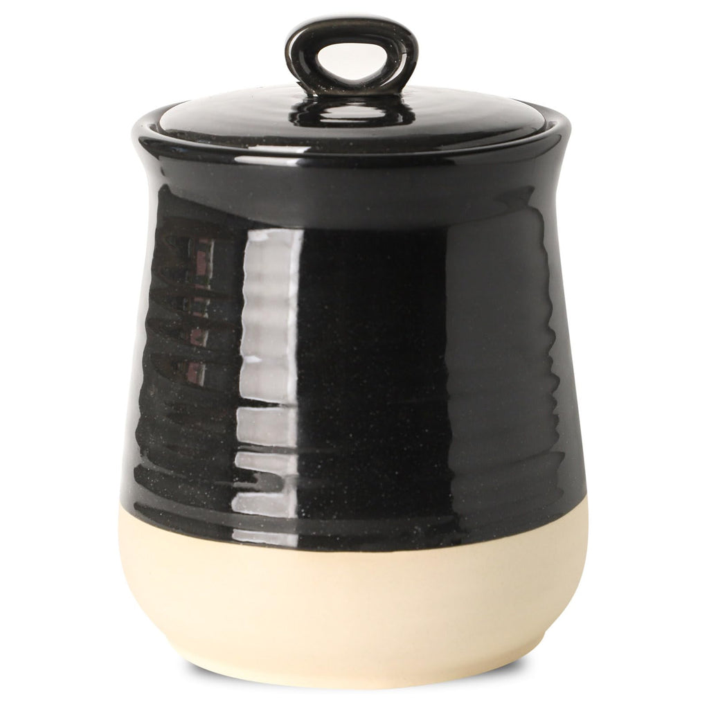 HASENSE Ceramic Kitchen Canister, 75 Oz Large Airtight Coffee Canister with Lid, Food Storage Jar for Coffee Beans, Nuts, Candy, Spices, Flour & Herbs, Farmhouse Kitchen Decor, Black