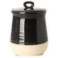 HASENSE Ceramic Kitchen Canister, 75 Oz Large Airtight Coffee Canister with Lid, Food Storage Jar for Coffee Beans, Nuts, Candy, Spices, Flour & Herbs, Farmhouse Kitchen Decor, Black