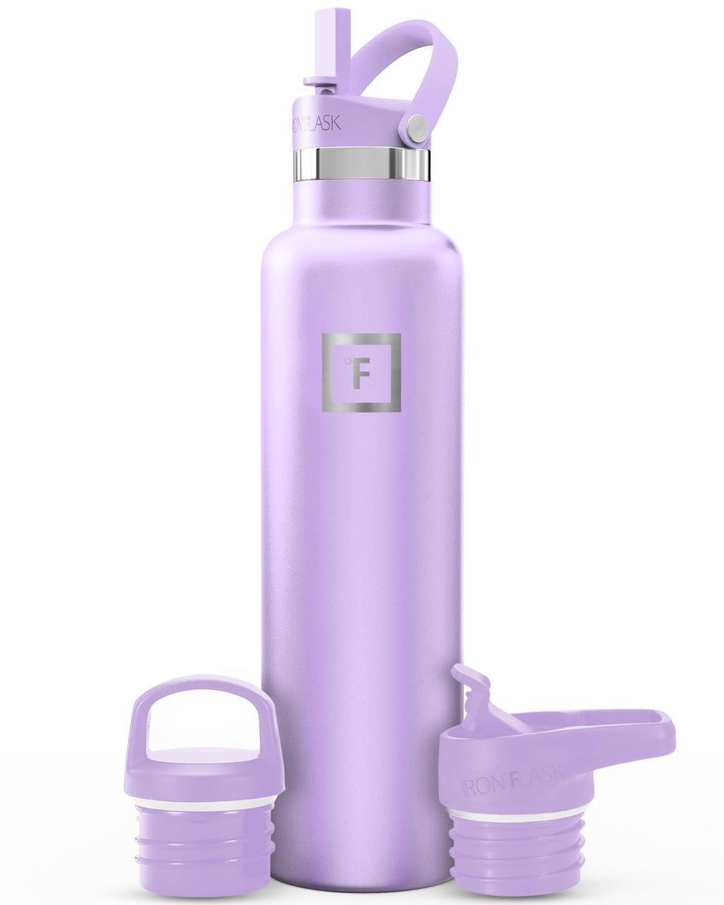 IRON °FLASK 24 oz Narrow Mouth Water Bottle with 3 Lids