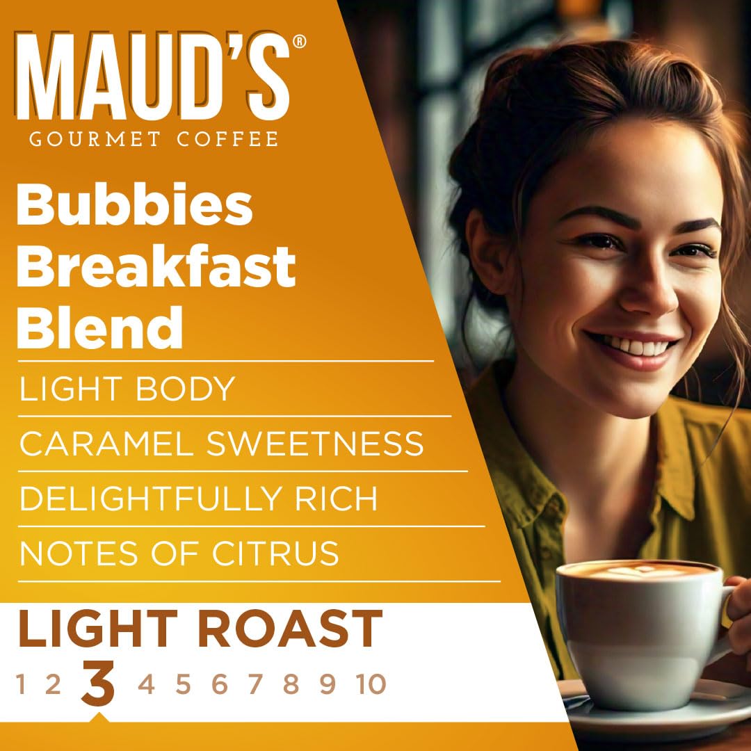 Maud's Breakfast Blend Light Roast Coffee Pods, 100ct