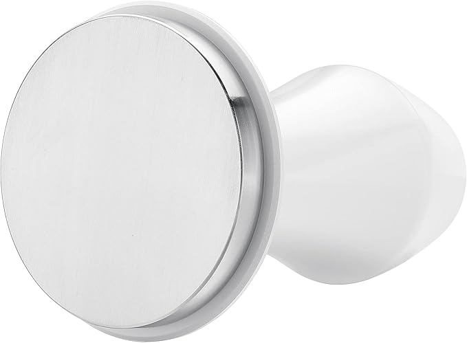 Normcore 58.5mm Espresso Coffee Tamper V4, Spring Loaded Tamper with 15lb/25lb/30lb Interchangeable Springs, Compatible with 58mm Portafilter Baskets, Non-stick coating White