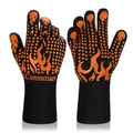 Comsmart BBQ Gloves, 1472°F Heat Resistant Grilling Gloves Silicone Non-Slip Oven Gloves Long Kitchen Gloves for Barbecue, Cooking, Baking, Short, Orange
