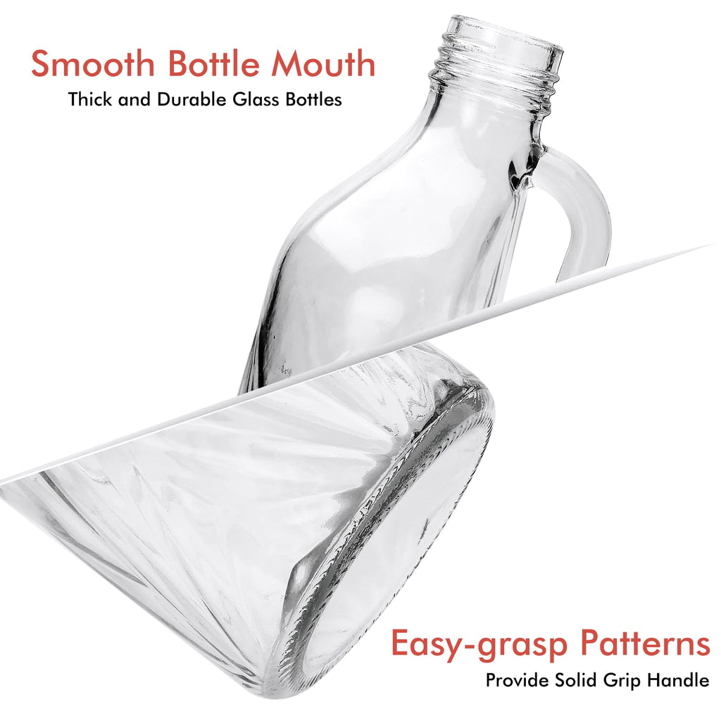 2 Pack 36oz Clear Glass Pitchers with Lids and Handles for Fridge, Iced Tea