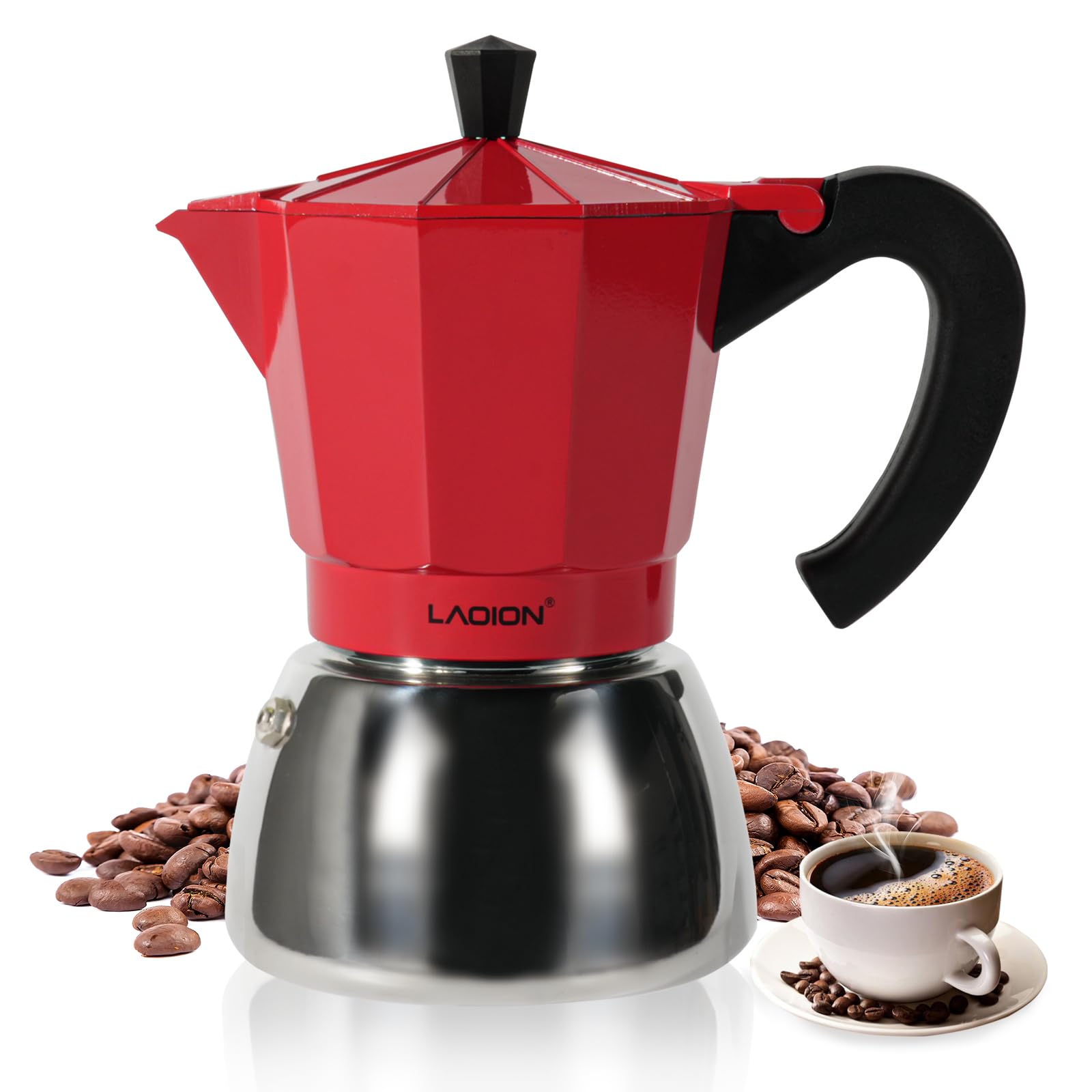 LAOION Stovetop Espresso Maker, 6Cup Moka Pot, Espresso Machine