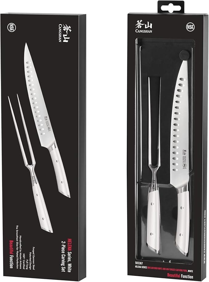 Cangshan HELENA Series German Steel Forged 2-Piece Carving Set (White)