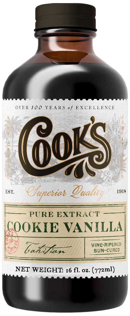 Cook's Cookie Vanilla Extract, Madagascar & Tahitian Beans, 16 oz