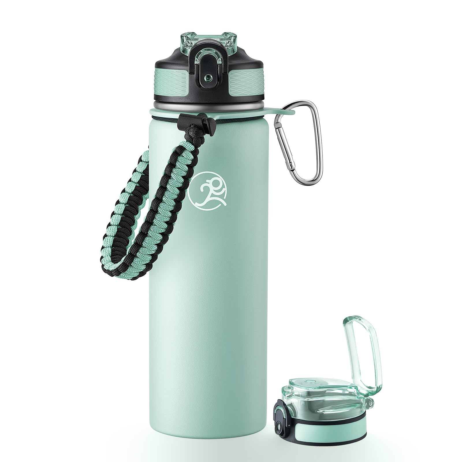GOSWAG 24oz Insulated Stainless Steel Travel Water Bottle, 2 Lids