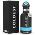 Coldest Insulated Water Bottle with Straw Lid - Stainless Steel Metal Insulated Bottle for Men & Women (Matte Black, 12 oz)