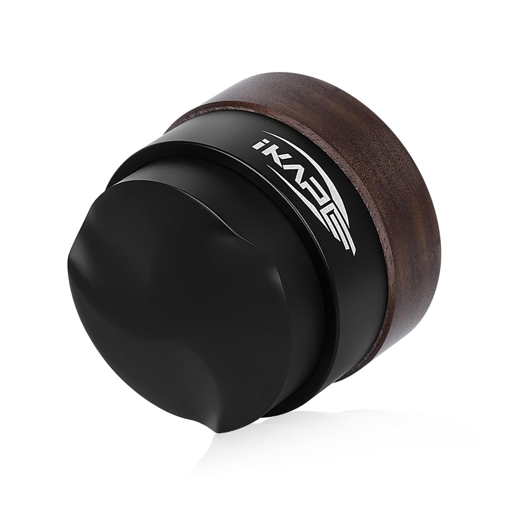 IKAPE 53MM Coffee Distributor, New Wooden Handle Design, Gravity Adaptive Espresso Distributor Fits All 54MM Espresso Portafilter, Compatible with 54MM Breville Bottomless Portafilter