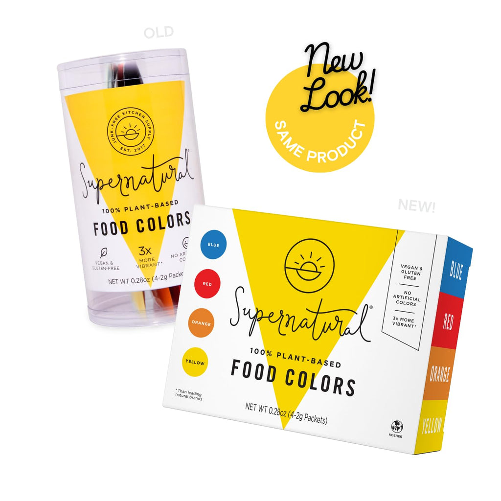 Plant-Based Food Coloring Powder, Natural Dye Set for Baking, 4 Packets
