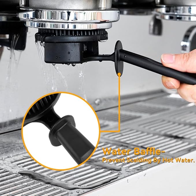 watchget Silicon Espresso Coffee Machine Cleaning Brush Professional Design for 360° Cleaning of espresso Group Head Detachable Silicon Bristles for 51mm Grouphead