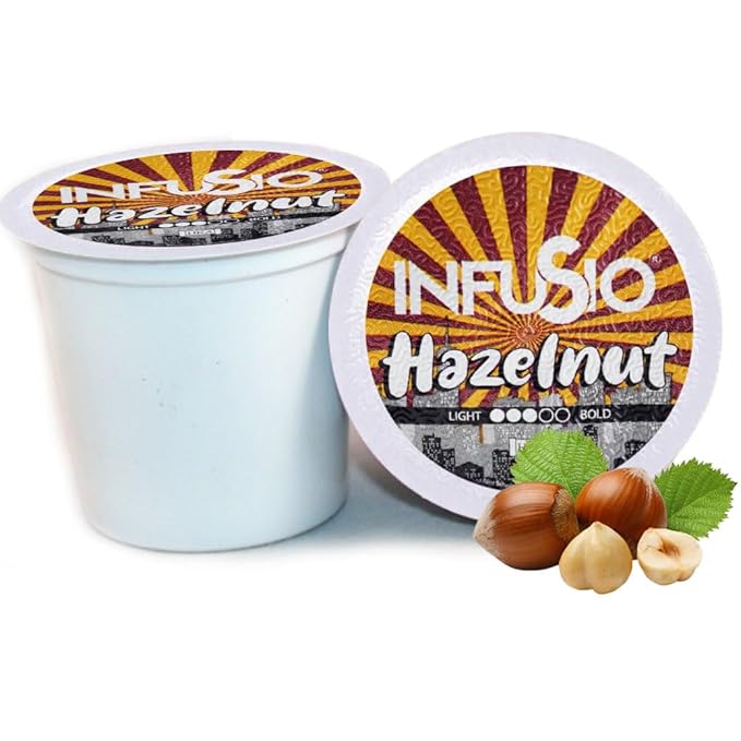 InfuSio Flavored Coffee Pods Variety Pack – 48 Count, 12 Gourmet Medium Roast Dessert-Inspired Blends like Bananas Foster & Crème Brûlée, Compatible with Keurig K-Cup 2.0 Brewers